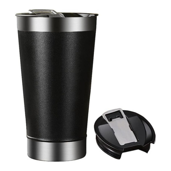Copo de Inox com Tampa e Abridor de Cerveja - 650 ML